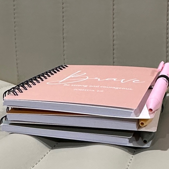 Bible Verse Notebook Trio & Pens  Loved - John Brave - Joshua Created - Genesis - Picture 6 of 13